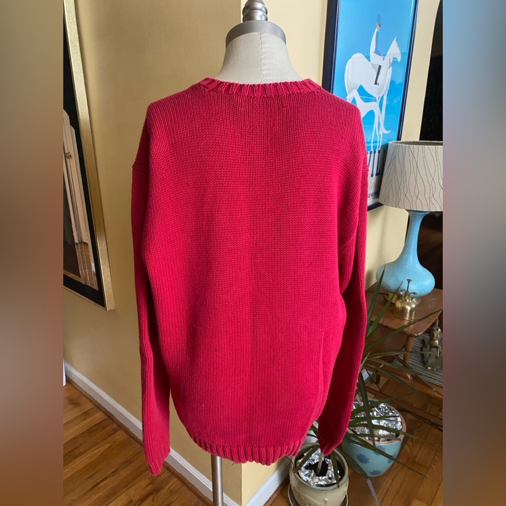 vintage red polo by ralph lauren cotton sweater - Picture 2 of 4